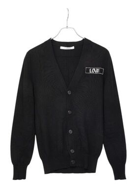 Black Love Cardigan Sweater with Embroidered Detail Givenchy Label